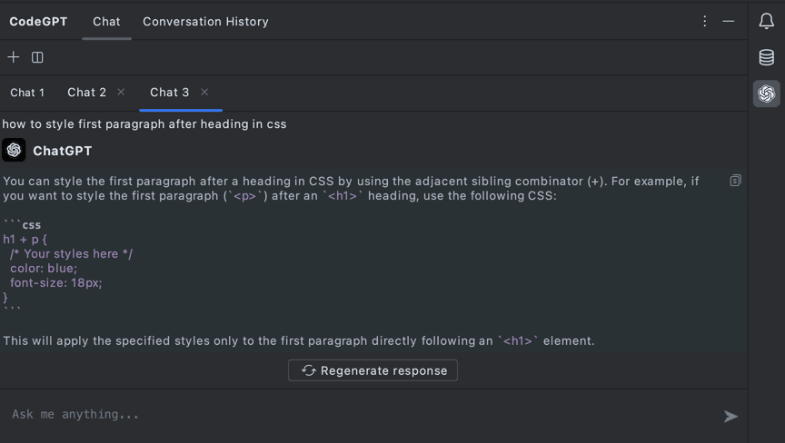 CodeGPT plugin for PHPStorm