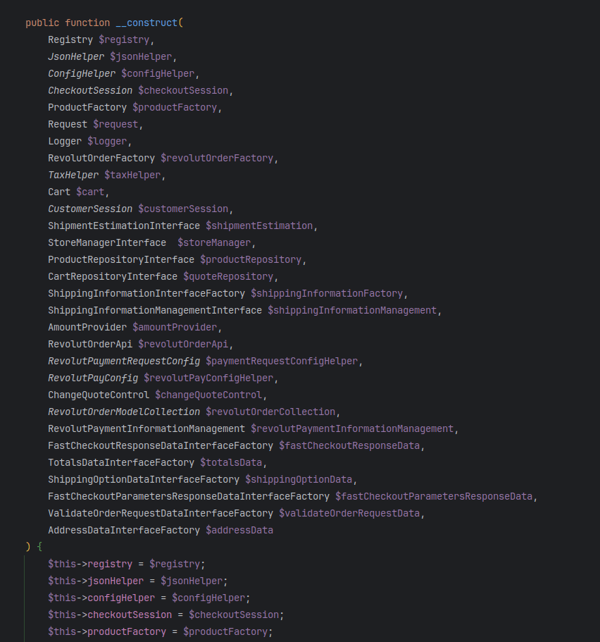 God object with too many dependencies in constructor