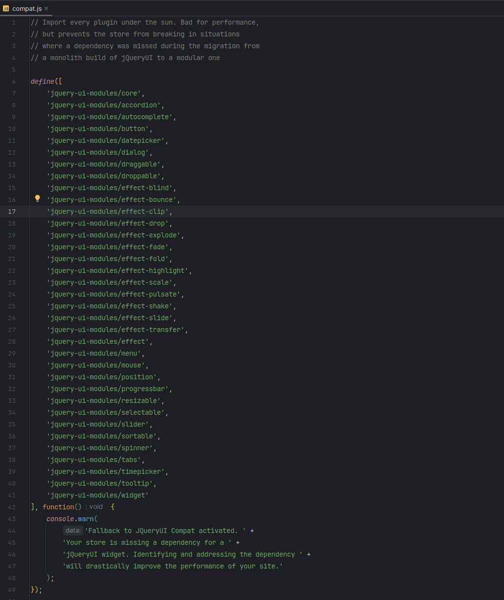 The jQuery Ui Compat file