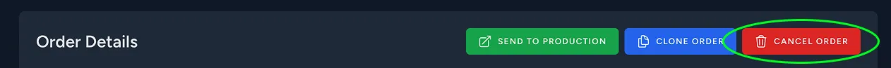 Cancel Order Action
