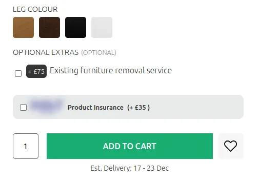 Customizable Options on SLF24 product page